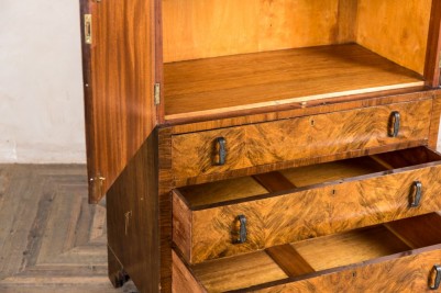 tall boy drawers veneer walnut bedroom suite